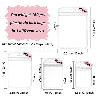 160Pcs 4 Styles Transparent Plastic Zip Lock Bags(OPP-BC0001-12)-2
