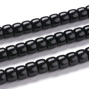 Black Column Glass Beads