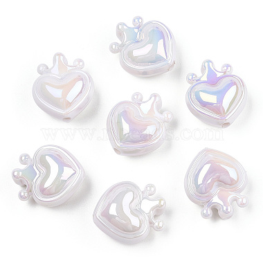 WhiteSmoke Heart Acrylic Beads
