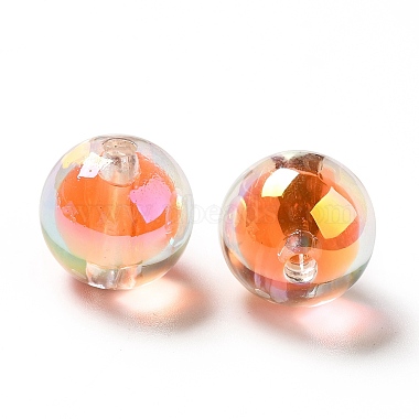 Two Tone UV Plating Rainbow Iridescent Acrylic Beads(TACR-D010-03A-04)-3