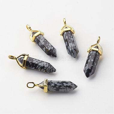 Natural Snowflake Obsidian Pointed Pendants(G-G902-A05)-2