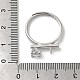 Paramètres de bague réglables en argent sterling 925 plaqué rhodium avec micro pavé de zircone cubique(STER-NH0001-64P)-4
