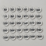 Transparent Acrylic Locking Stitch Marker Sets, Flat Round, Number, 1.25x0.2cm, Hole: 1.6mm, 30pcs/set(TOOL-WH0059-054A)