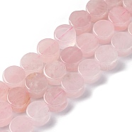 Natural Rose Quartz Beads Strands, Flat Round, 10x5~6mm, Hole: 1.2mm, about 40pcs/strand, 15.75 inch(40cm)(G-C159-B03-01)