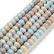 Natural Rainbow Alashan Agate Beads Strands, Dyed, Pumpkin, Mixed Color, 9.5~10.5x7~7.5mm, Hole: 0.8mm, about 59pcs/strand, 15.87 inch(40.3cm)(G-NH0022-M01-01)