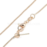 1mm Rack Plating Brass Box Chain Adjustable Slider Necklaces for Women Men, Cadmium Free & Lead Free, 901 Stainless Steel Clasp, Long-Lasting Plated, Light Gold, 17.72 inch(45cm)(MAK-L044-56KCG)