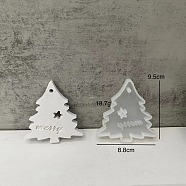 DIY Christmas Theme Decoration Silicone Molds, for UV Resin & Epoxy Resin Craft Making, White, Christmas Tree, 94x87x13mm, Inner Diameter: 90x83mm(DIY-Q138-01B-01)