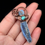 Kyanite with Metal Pendants, Irregular, for Necklaces Making, 17.72 inch(45cm)(PW-WG46EB9-04)