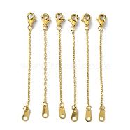 Stainless Steel Chain Extender, with Lobster Claw Clasps & Curb Chains, Golden, 60x1mm(FIND-FWH0077-03B-02)