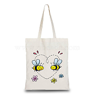 Canvas Packing Cloth Pouches, for Candy Packing, Wedding Party and DIY Craft Packing, Bees Pattern, 34x38cm(ABAG-WH0030-004)