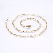 304 Stainless Steel Mariner Link Chains Necklaces, Golden, 17.71 inch(45cm), 2.5mm(NJEW-P223-06G)
