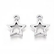 Tibetan Style Alloy Pendants, Lead Free & Cadmium Free, Star, Antique Silver, 15x12x2mm, Hole: 1.8mm, about 650pcs/500g(TIBE-S323-023AS-RS)
