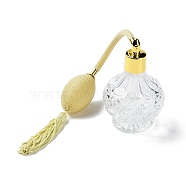 Glass Empty Refillable Perfume Spray Bottles with Long Tassel, Vintage Pump Fine Mist Atomizer with Braided Airbag, Champagne Yellow, 6.75x11.5cm(AJEW-XCP0002-21)