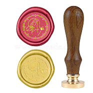 DIY Wood Wax Seal Stamp, Human Pattern, 83x22mm, Head: 7.5mm, Stamps: 25x14.5mm(AJEW-WH0131-292)