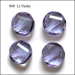 Imitation Austrian Crystal Beads, Grade AAA, Faceted, Flat Round, Lilac, 6x3.5mm, Hole: 0.7~0.9mm(SWAR-F057-6mm-04)