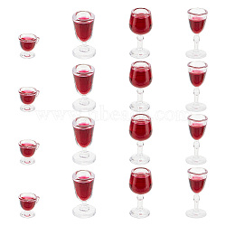 Miniature Plastic Red Wine Glass, for Dollhouse Accessories Pretending Prop Decorations, FireBrick, 9.5~20.5x8~10mm, 4pcs/set(DJEW-WH0038-83)