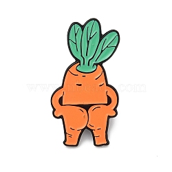 The Bodybuilder Carrot Enamel Pins, Alloy Lapel Pin Backs for Backpack Clothes , Orange, 26x14mm(JEWB-E042-05EB-02)