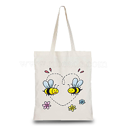 Canvas Packing Cloth Pouches, for Candy Packing, Wedding Party and DIY Craft Packing, Bees Pattern, 34x38cm(ABAG-WH0030-004)