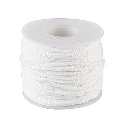 Round Nylon Elastic Band for Mouth Cover Ear Loop, Mouth Cover Elastic Cord, DIY Disposable Mouth Cover Material, with Spool, White, 2mm, about 54.68 yards(50m)/roll(OCOR-TA0001-07-50m)