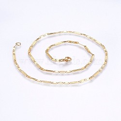 304 Stainless Steel Mariner Link Chains Necklaces, Golden, 17.71 inch(45cm), 2.5mm(NJEW-P223-06G)