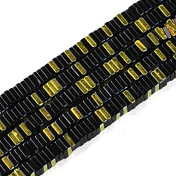 Electroplate Glass Beads Strands, Heishi Beads, Square, Black, 3x3x1mm, Hole: 0.9mm, about 210pcs/strand, 14.96~16.54''(38~42cm)(GLAA-B023-01A-09)