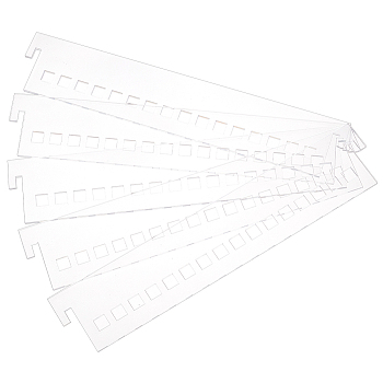 Acrylic Thread Winding Boards, Rectangle Floss Bobbin, Thread Organizer Card for Cross-Stitch, Clear, 300x60x3mm, Hole: 10x10mm
