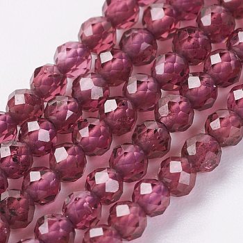 Natural Grade AA Garnet Bead Strand, Round, Faceted, 2mm, Hole: 0.5mm, about 164pcs/strand, 15.8 inch(40.2cm)