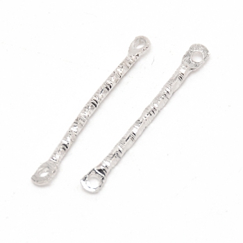 Iron Links Connectors, for DIY Earring, Rectangle, Platinum, 20x2x1.2mm, Hole: 1mm, 50pcs/bag