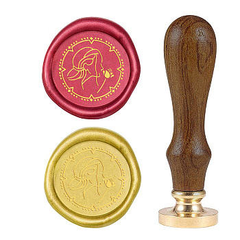 DIY Wood Wax Seal Stamp, Human Pattern, 83x22mm, Head: 7.5mm, Stamps: 25x14.5mm