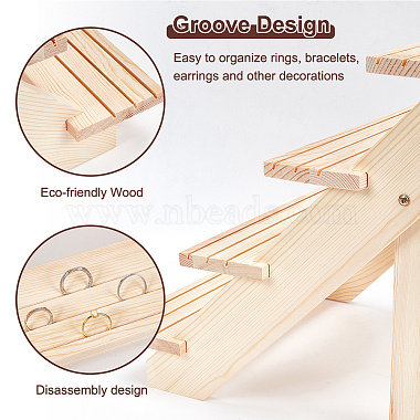 DIY 4 段パイン木製ディスプレイライザー(ODIS-WH0025-109)-4