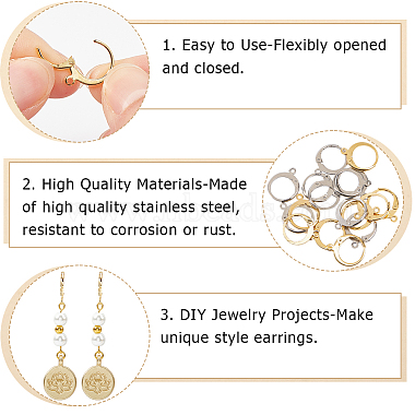 2 Colors 304 Stainless Steel Leverback Earring Findings(STAS-SP0001-09B)-6