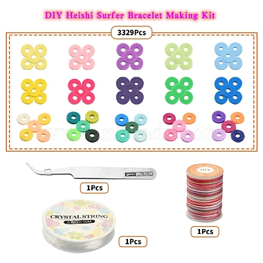 Kit de fabrication de bracelet de surfeur heishi diy(DIY-YW0005-65)-2