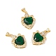 Brass Micro Pave Green Cubic Zirconia Pendants(KK-G415-35G)-1