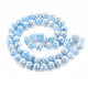Mèches de perles de verre craquelé peintes au four opaque(EGLA-S174-19D)-2