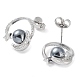 Shell Pearl Dangle Stud Earrings(EJEW-Z024-09B-P)-2