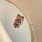 Bear Adjustable Zinc Alloy Flocking Finger Rings for Women, Camel, Inner Diameter: Adjustable(FS-WG501E4-01)