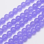 Natural & Dyed Malaysia Jade Bead Strands, Round, Medium Purple, 8mm, Hole: 1.0mm, about 48pcs/strand, 15 inch(X-G-A146-8mm-A19)