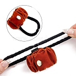 Polyester Elastic Hair Accessories, with Slap Bracelets, for Girls or Women, Scrunchie/Scrunchy Hair Ties, Saddle Brown, 82mm, Inner Diameter: 44mm(AJEW-Z049-05A)