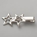 Iron Alligator Hair Clips, Star, Platinum, 56.5x24.5x11.5mm(PHAR-WH20014-12A-P)