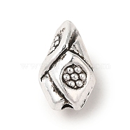 Tibetan Style Alloy Beads, Cadmium Free & Nickel Free & Lead Free, Oval, Antique Silver, 10.5x6.5x6mm, Hole: 1.2mm(TIBEB-L007-02AS)