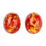 Resin Imitation Amber Beads, Oval, Red, 19.5x15.5mm, Hole: 2.1~2.7mm(RESI-N034-12-C01)