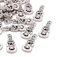 Tibetan Style Alloy Pendants, Number 8 with Human, Cadmium Free & Nickel Free & Lead Free, Antique Silver, 22x9x3mm, Hole: 2mm(X-TIBEP-GC147-AS-NR)