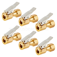 SUPERFINDINGS 6Pcs Brass Tyre Inflatable Clamp, Golden, 39x30mm, Hole: 8mm(TOOL-FH0001-16)