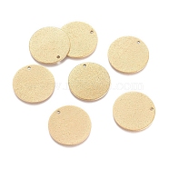 Ion Plating(IP) 304 Stainless Steel Pendants, Textured, Flat Round, Golden, 20x1mm, Hole: 1.4mm(STAS-G211-20mm-01G)