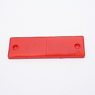 Plastic Adhesive Reflective Stickers for Cars, Rectangle with Hole, Red, 150x47x6mm, Hole: 5mm(AJEW-WH0239-17B)