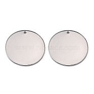 Brass Pendants, Stamping Blank Tag, Flat Round, Platinum, 25x1mm, Hole: 1.4mm(KK-WH0041-05-P)