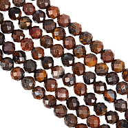 Olycraft 2 Strands Natural Tiger Eye Beads Strands, Faceted Round, 4mm, Hole: 0.2mm, about 96~102pcs/strand, 15.35''~15.55''(39~39.5cm)(G-OC0005-40)