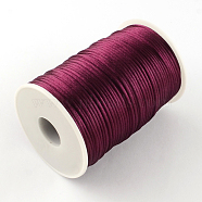 Polyester Cords, Purple, 2mm, about 98.42 yards(90m)/roll(NWIR-R019-065)