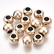 UV Plating ABS Plastic Beads, Round, Rose Gold Plated, 19.5~20x15.5mm, Hole: 9.5mm(CCB-S162-28F-03)
