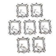 Tibetan Style Alloy Pendants, Cadmium Free & Lead Free, Rectangle with Rabbit, Antique Silver, 24x17.5x1.5mm, Hole: 1.5mm(PALLOY-T075-141AS-RS)